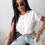 T-shirt bawełniany FOX OLAVOGA ecru