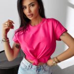 T-shirt bawełniany FOX OLAVOGA różowy