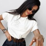 T-shirt klasyczny MANILA OLAVOGA ecru