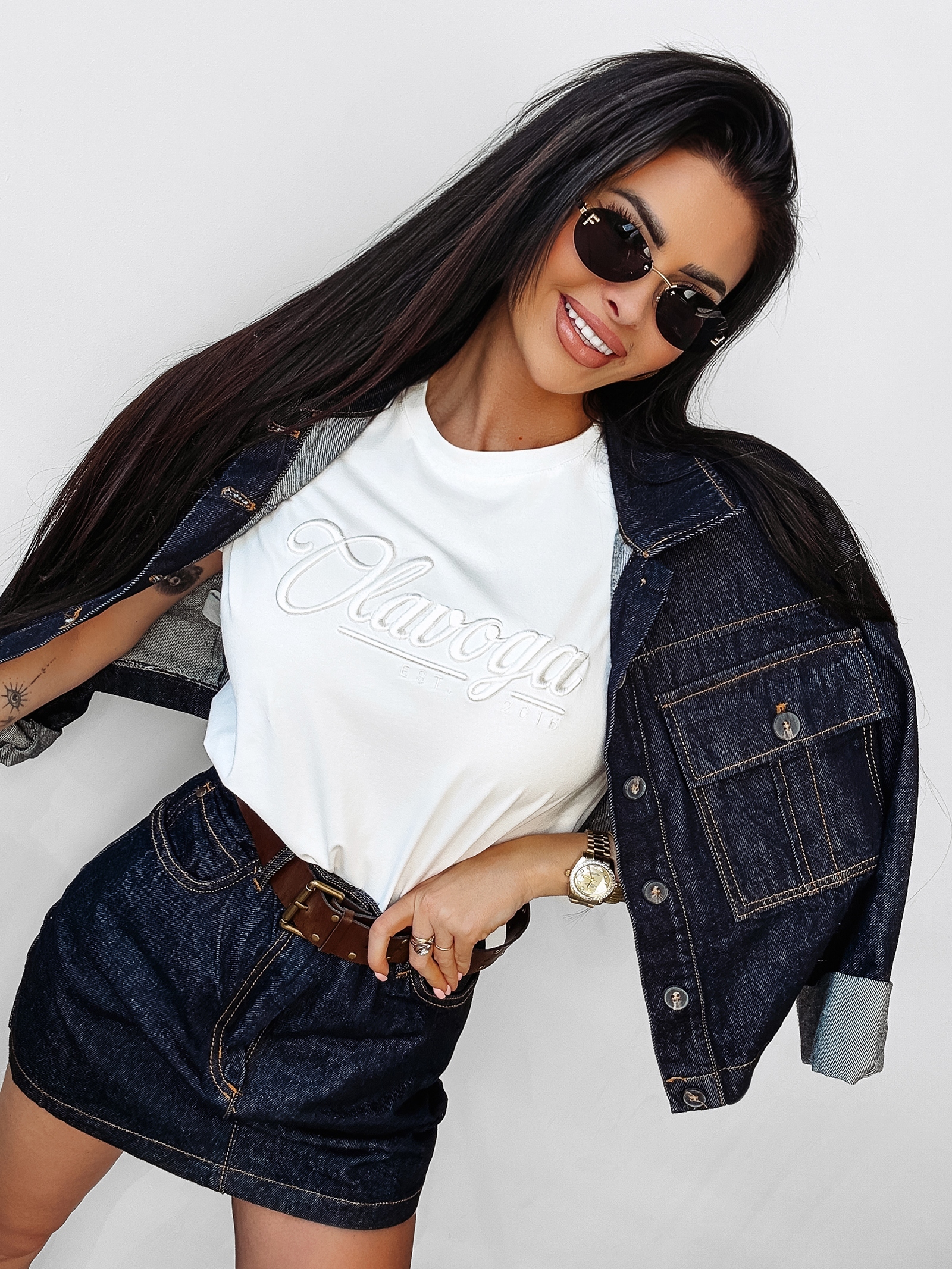 T-shirt klasyczny MANILA OLAVOGA ecru T-shirt klasyczny MANILA OLAVOGA ecru