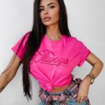 T-shirt klasyczny MANILA OLAVOGA różowy