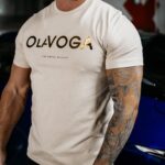 T-shirt męski bawełniany JEETEE OLAVOGA beżowy