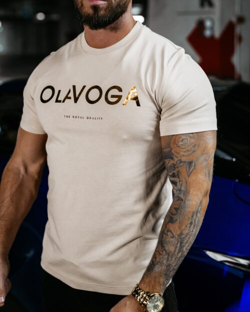 T-shirt męski bawełniany JEETEE OLAVOGA beżowy