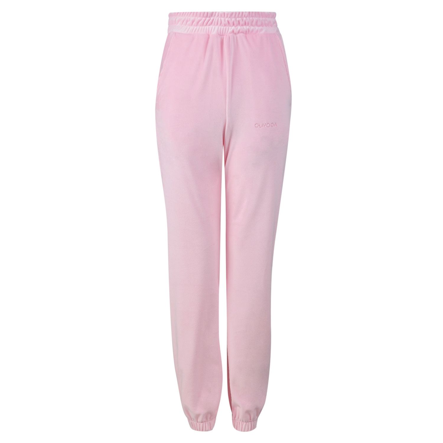 Komplet damski welurowy LAGOS OLAVOGA pudrowy róż