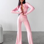 Komplet casual PRIMROSE OLAVOGA pudrowy róż