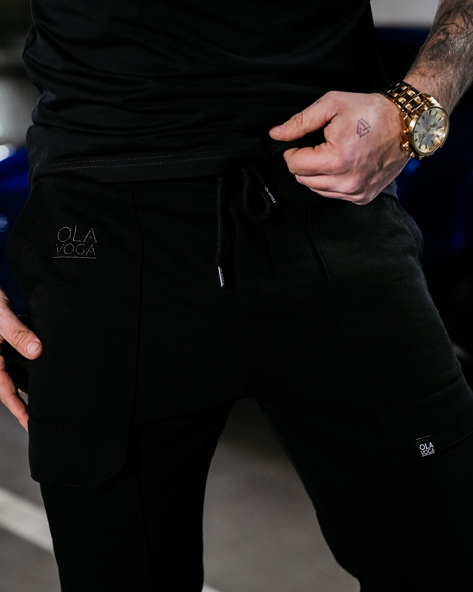 Spodnie dresowe męskie APOLLO OLAVOGA czarne Spodnie dresowe męskie APOLLO OLAVOGA czarne