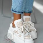 Buty sportowe na platformie Madam Dolle beżowe