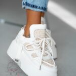 Buty sportowe na platformie Madam Dolle beżowe