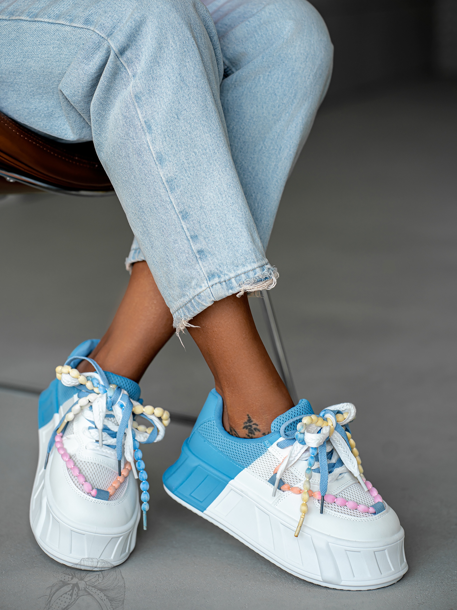 Buty sportowe na platformie Madam Minidrops niebieskie Buty sportowe na platformie Madam Minidrops niebieskie