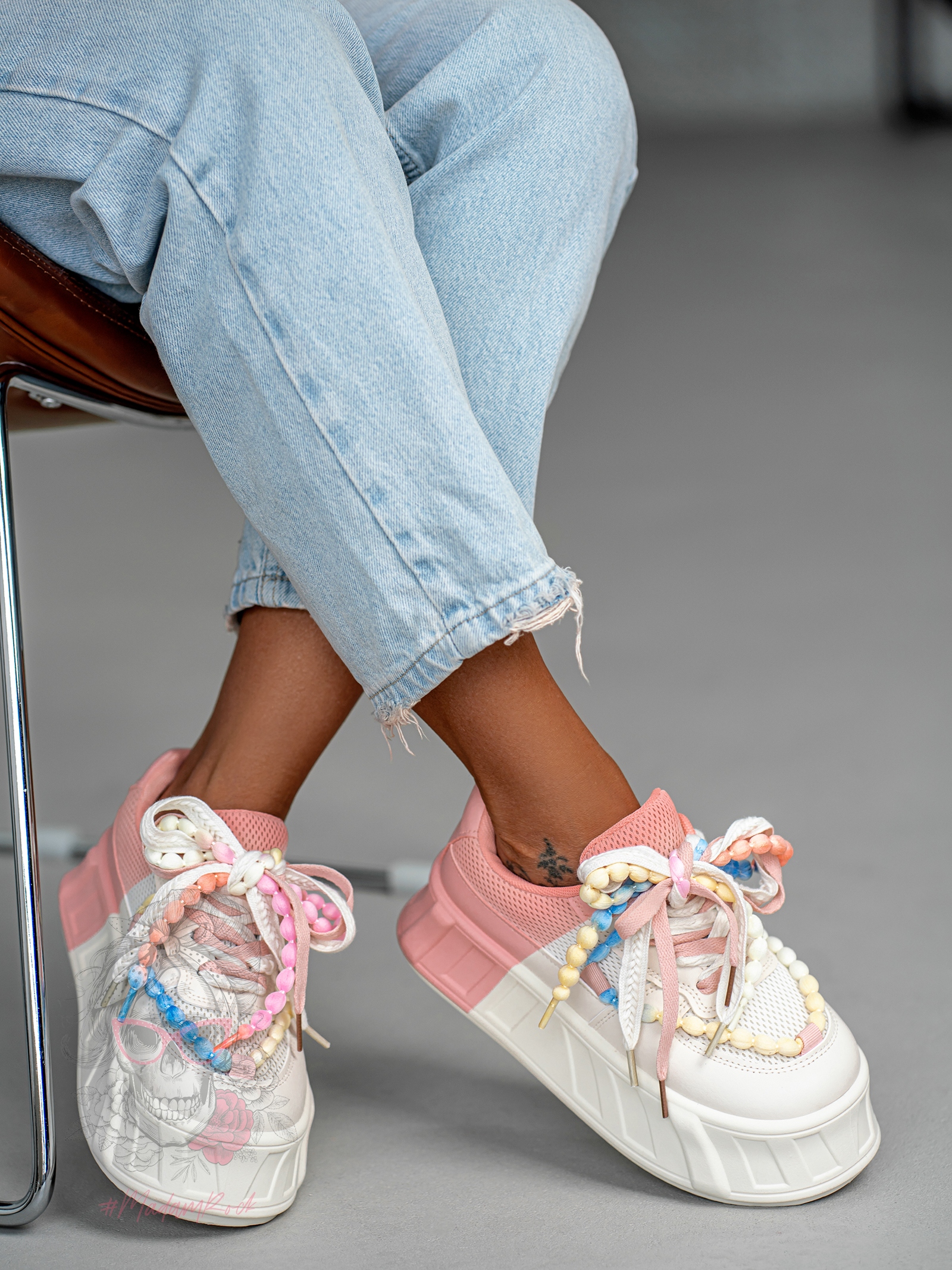 Buty sportowe na platformie Madam Minidrops pudrowe Buty sportowe na platformie Madam Minidrops pudrowe