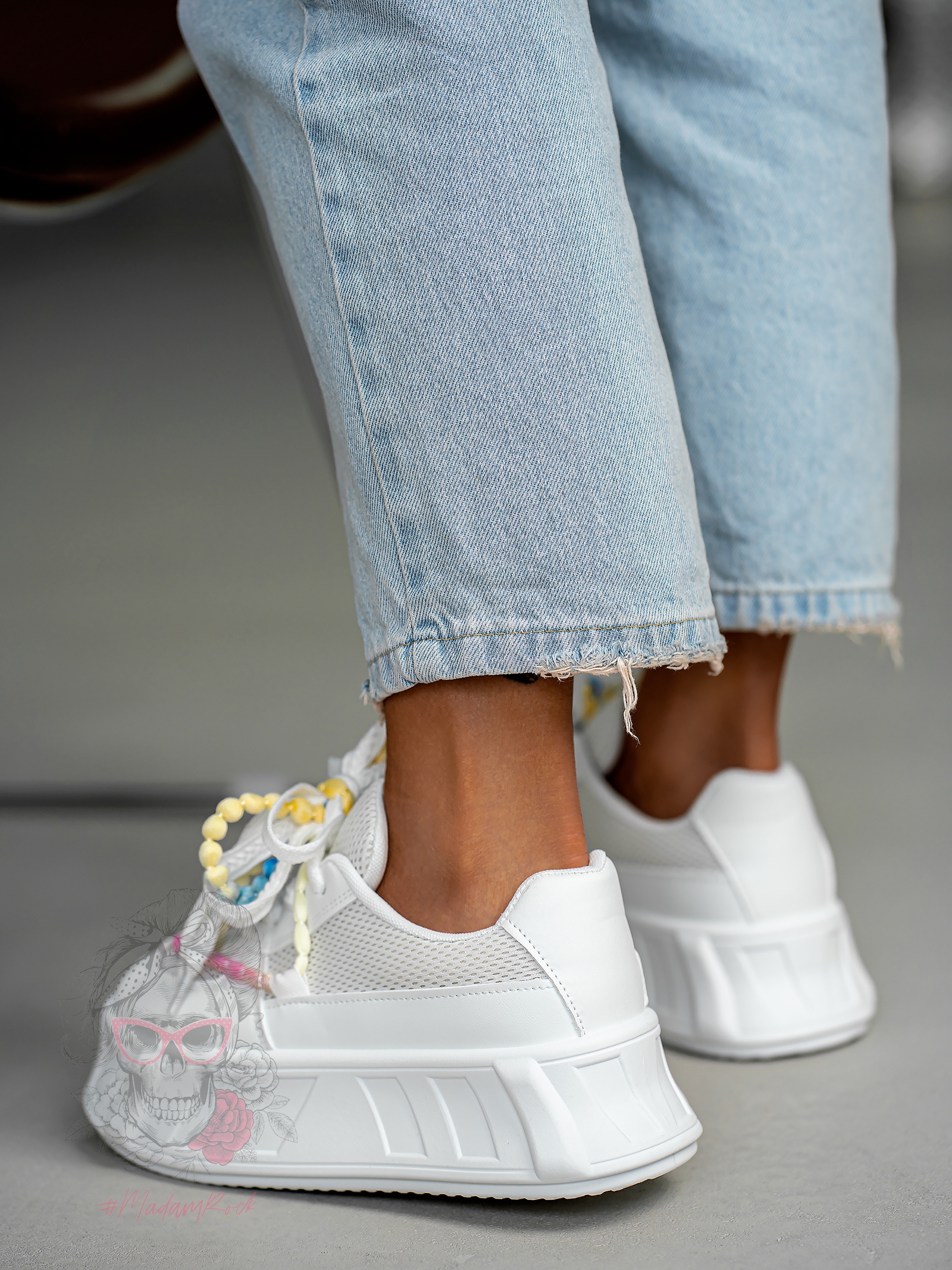 Buty sportowe na platformie Madam Minidrops białe