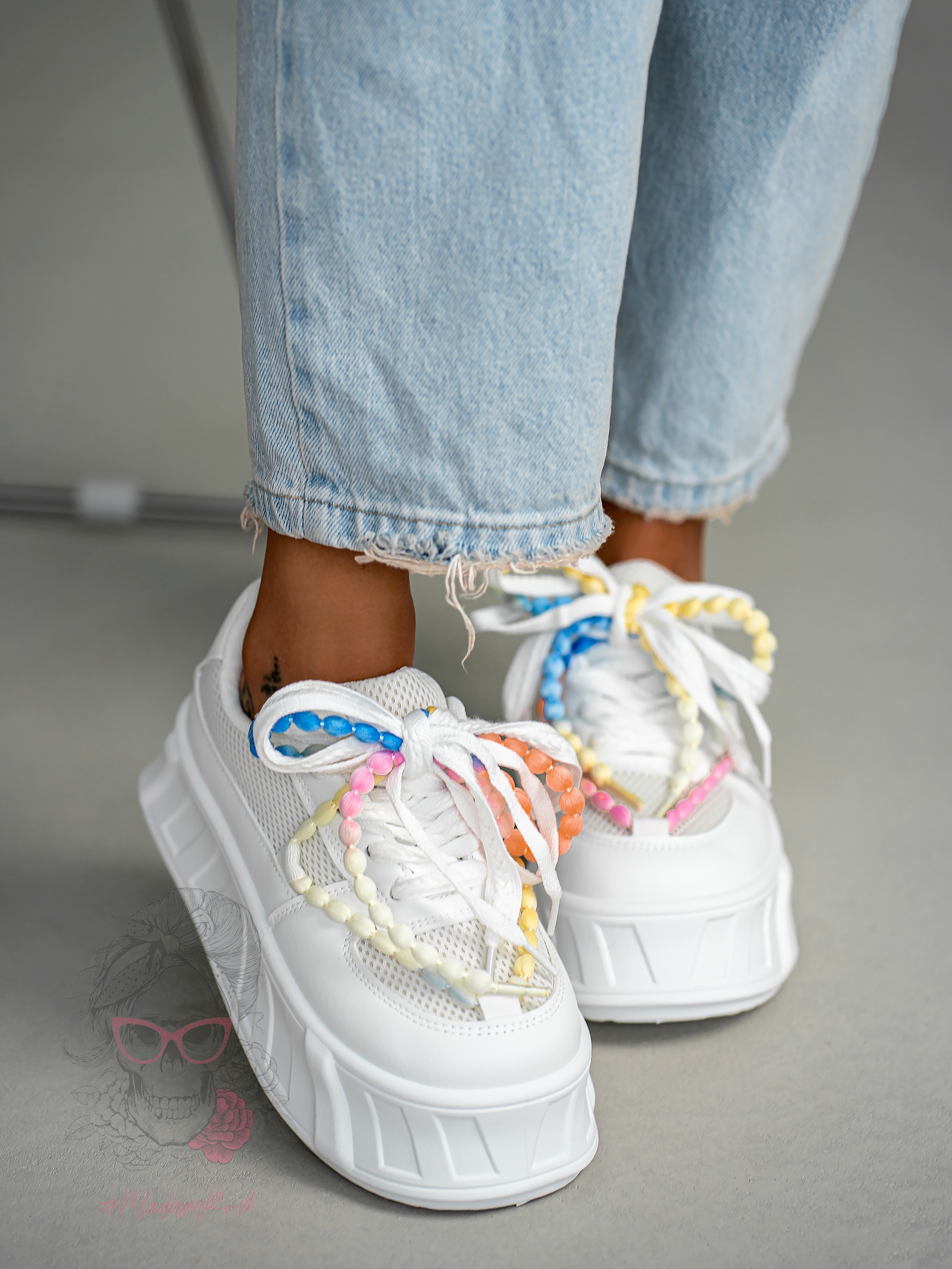 Buty sportowe na platformie Madam Minidrops białe