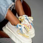 Buty sportowe na platformie Madam Minidrops beżowe