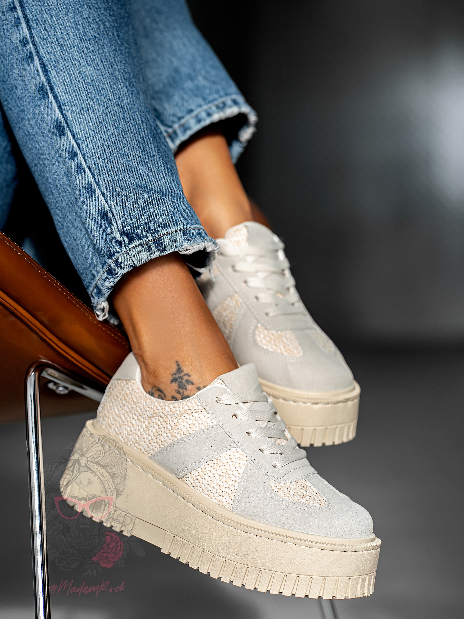 Buty sportowe Madam Krit beżowo- szare Buty sportowe Madam Krit beżowo- szare