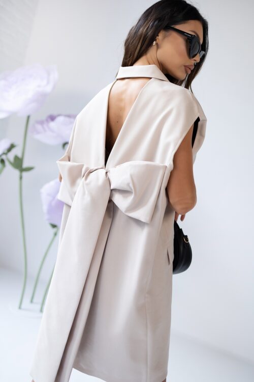 Sukienka z kokardą MC BOWOW beżowa