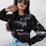 Bluza dzianinowa crewneck Urban Ola Voga czarna