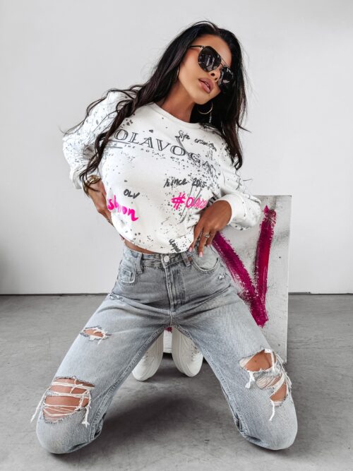 Bluza dzianinowa crewneck Urban Ola Voga ecru