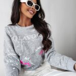 Bluza dzianinowa crewneck Urban Ola Voga szary melanż