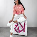 Bluza dzianinowa crewneck Urban Ola Voga brzoskwiniowa