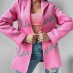 Marynarka logowana oversize Orega Ola Voga różowa