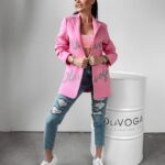 Marynarka logowana oversize Orega Ola Voga różowa