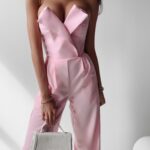 Kombinezon elegancki Diena Ola Voga pudrowy róż