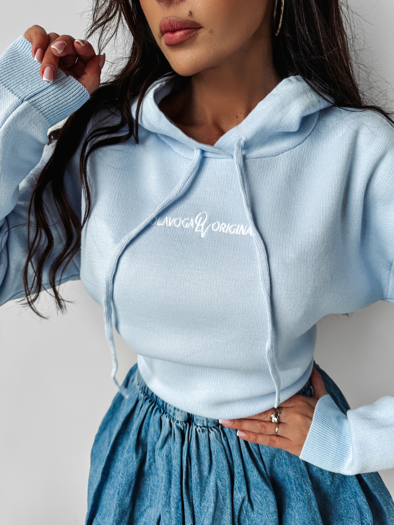 Bluza z kapturem Edlin Ola Voga błękitna