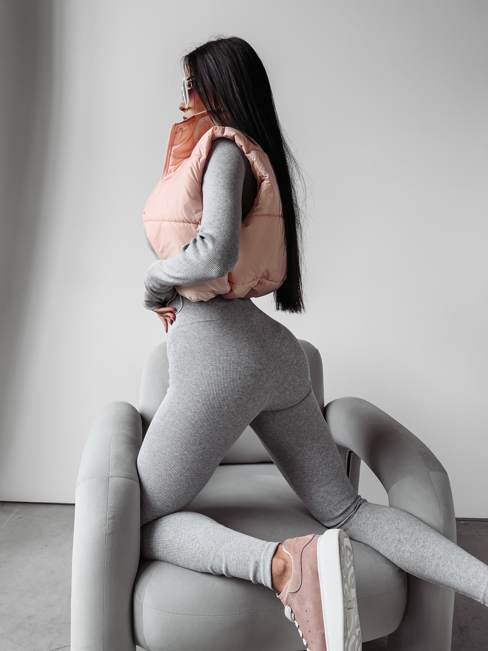 Kamizelka pikowana Puffer Ola Voga pudrowa Kamizelka pikowana Puffer Ola Voga pudrowa