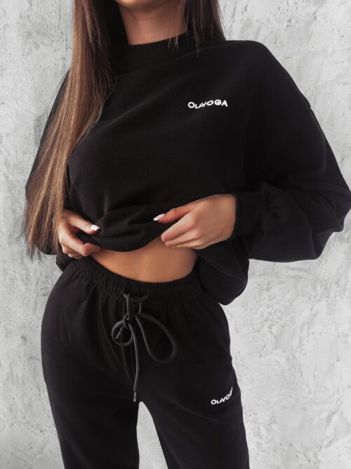 Komplet sportowy bawełniany Mona Ola Voga czarny