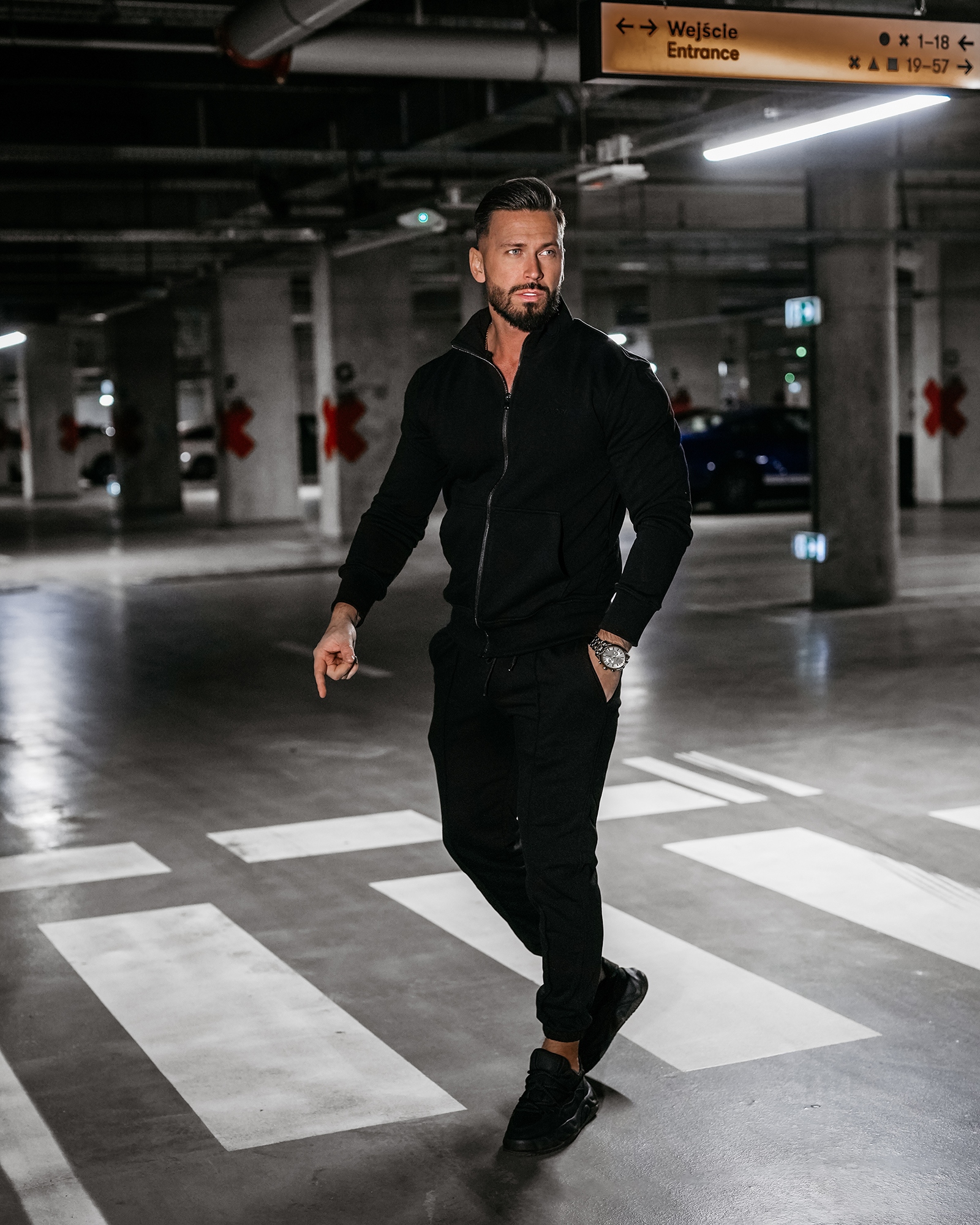 Dres męski bawełniany LOG OLAVOGA czarny