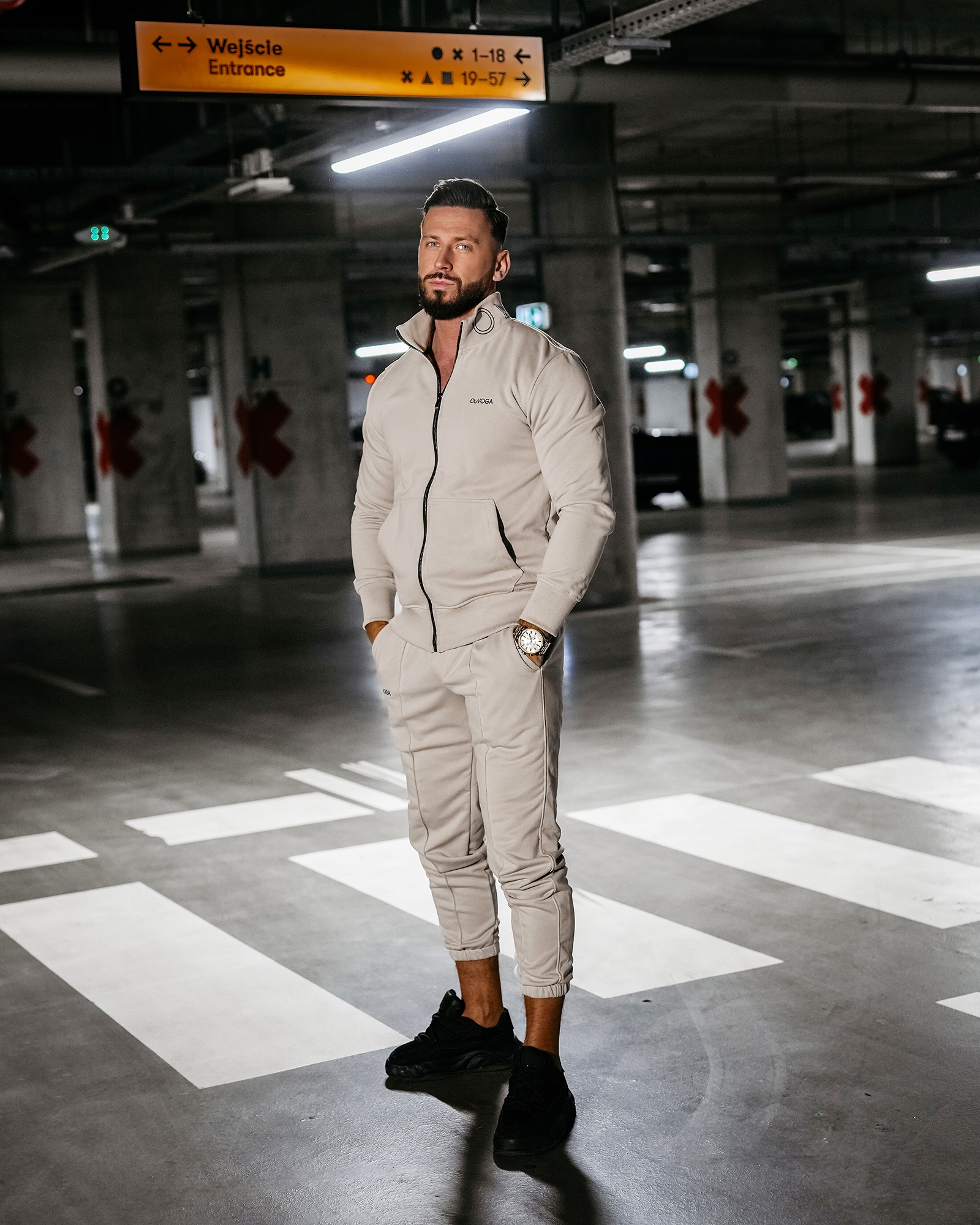 Dres męski bawełniany LOG OLAVOGA beżowy