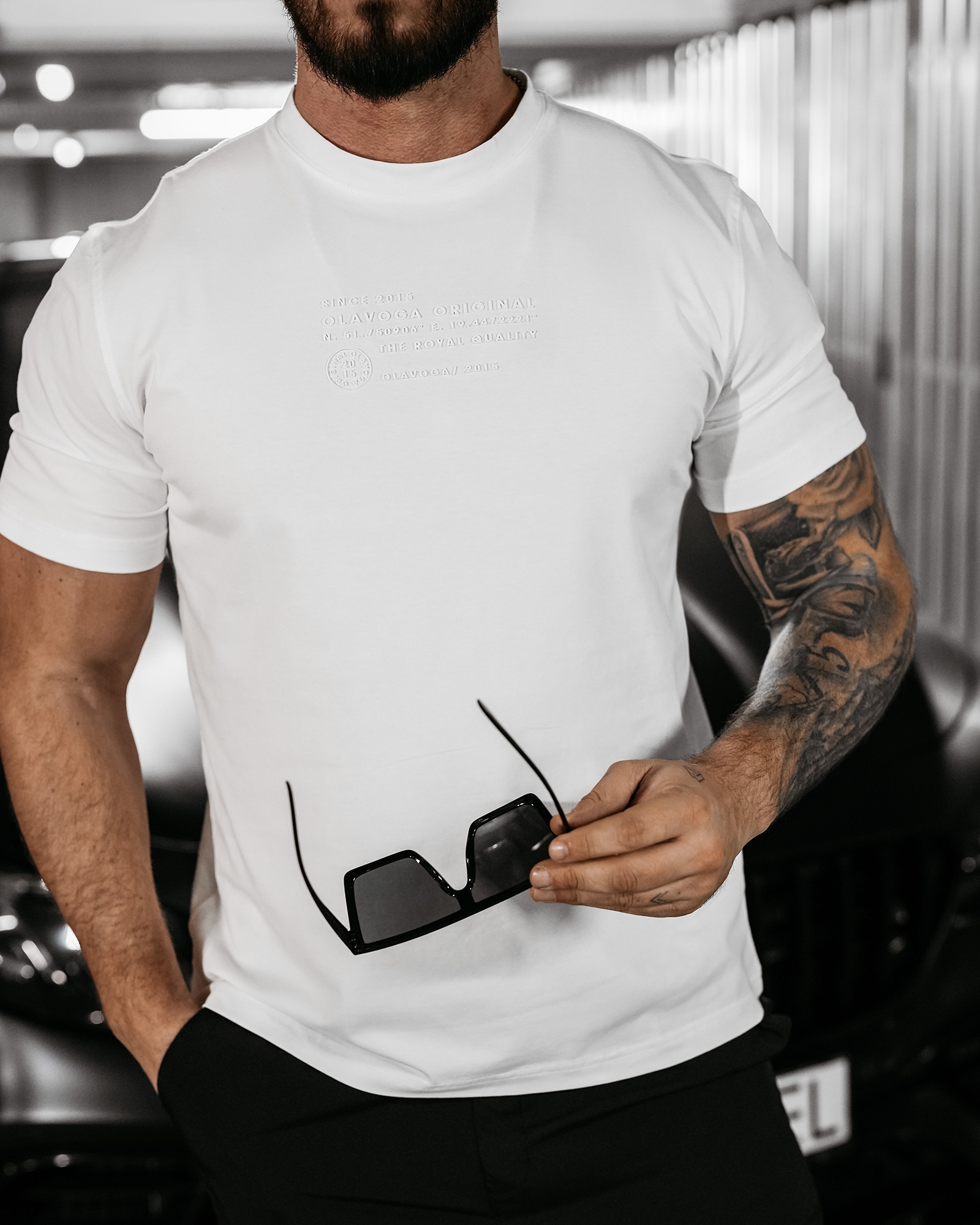 T-shirt męski logowany VALOR OLAVOGA ecru