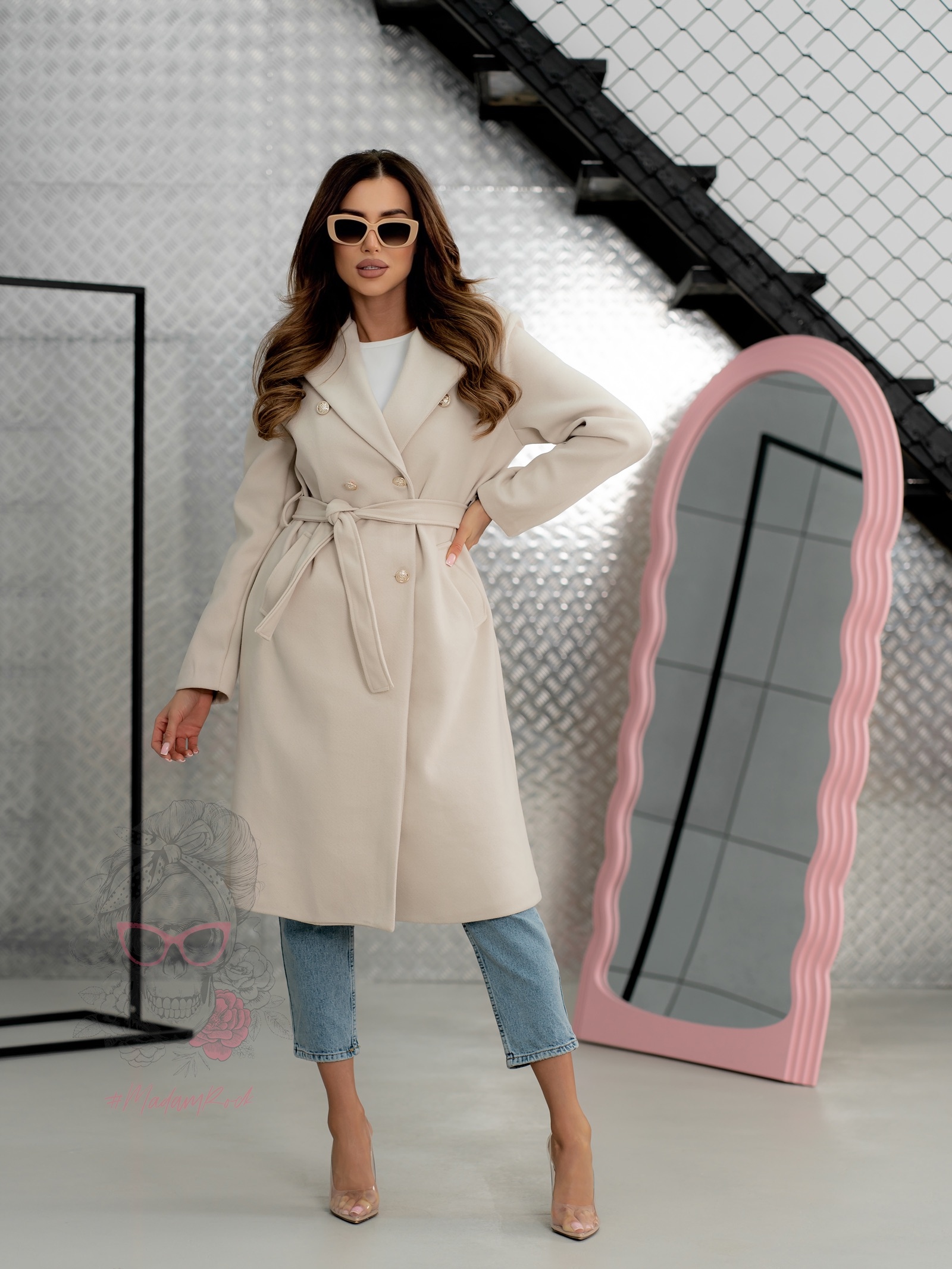 Płaszcz wiosenny Masi beżowy Płaszcz wiosenny Masi beżowy