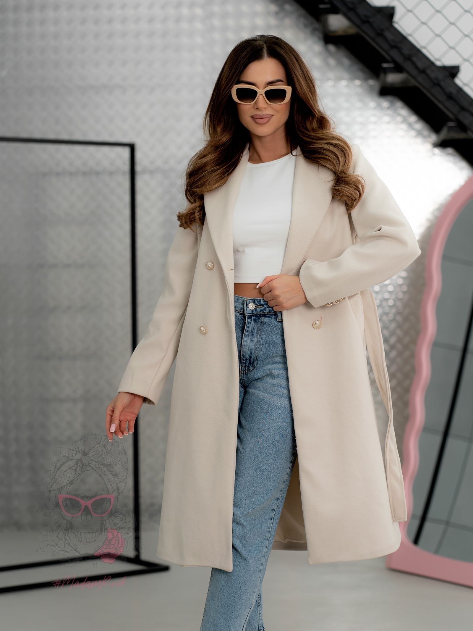 Płaszcz wiosenny Masi beżowy Płaszcz wiosenny Masi beżowy