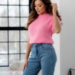 Sweter z krótkim rękawem Gorem różowy
