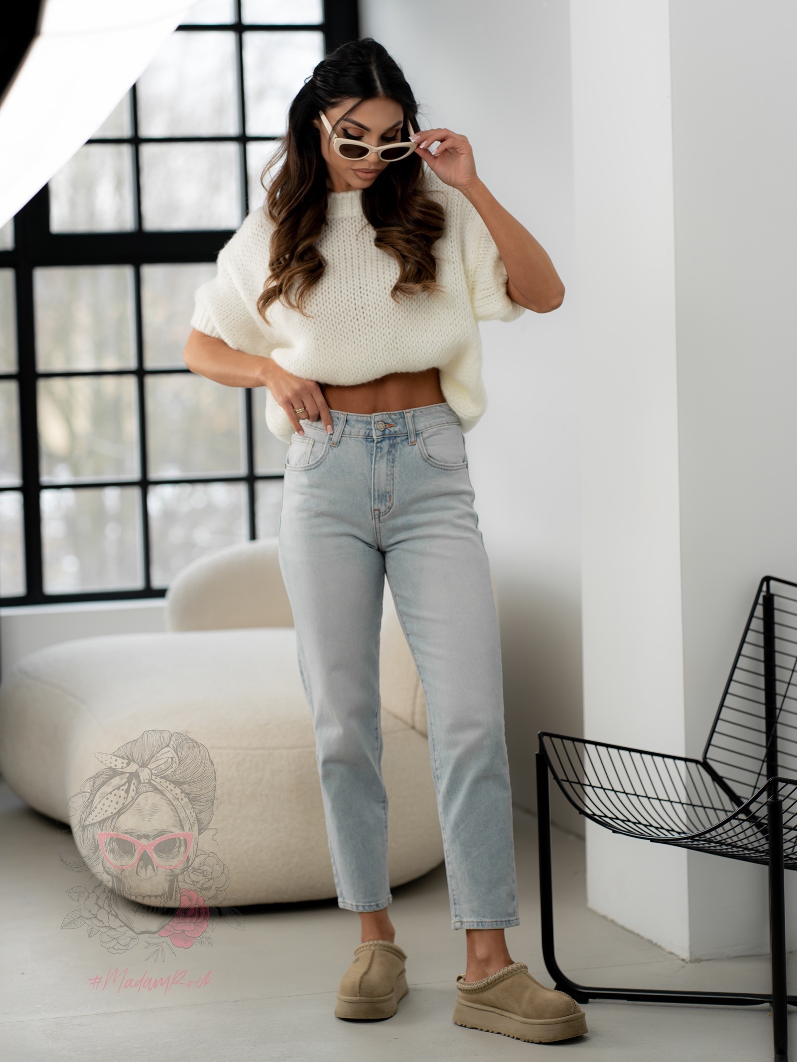 Sweter z krótkim rękawem Gorem ecru