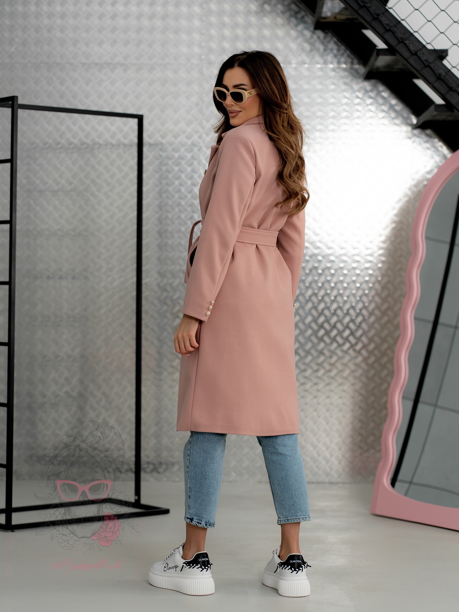 Płaszcz wiosenny Masi brudny róż Płaszcz wiosenny Masi brudny róż