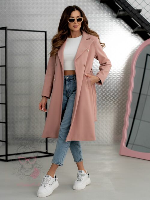 Płaszcz wiosenny Masi brudny róż