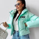 Kurtka damska z kapturem FOXY OLAVOGA miętowa