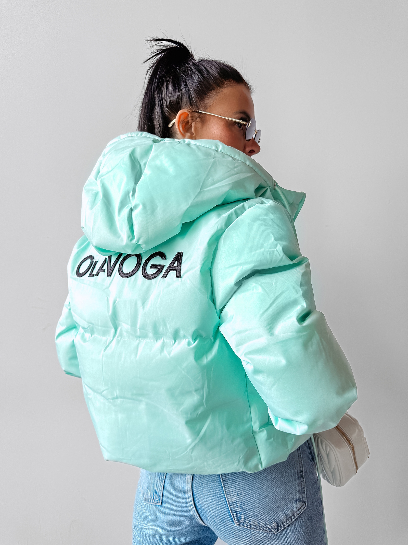 Kurtka damska z kapturem FOXY OLAVOGA miętowa