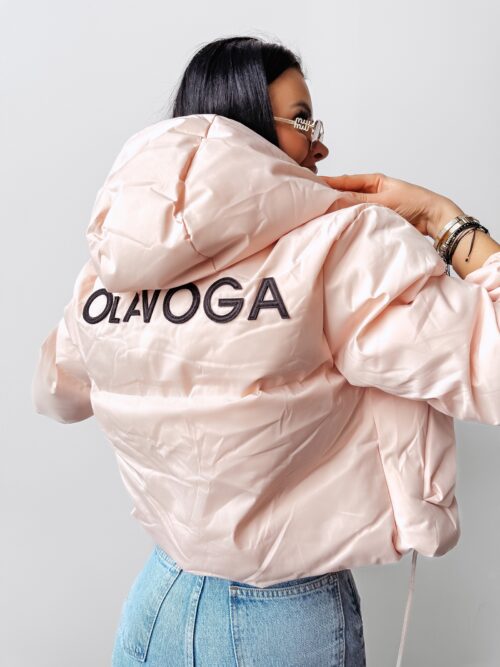 Kurtka damska z kapturem FOXY OLAVOGA pudrowy róż