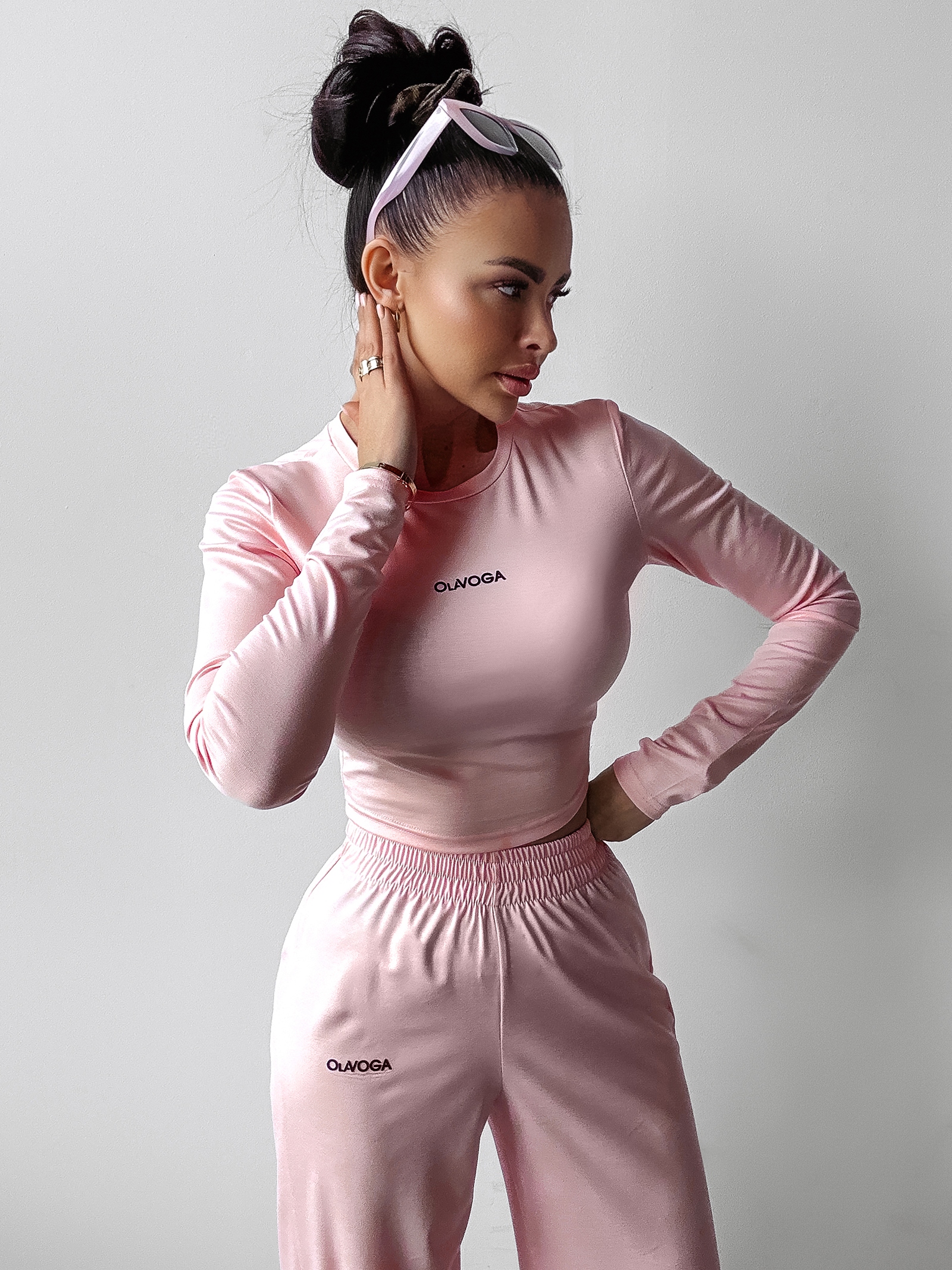 Komplet elastyczny CANARY OLAVOGA pudrowy róż