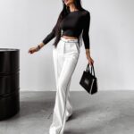 Spodnie damskie eleganckie BEGONIA OLAVOGA ecru