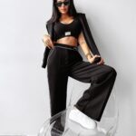 Spodnie damskie eleganckie BEGONIA OLAVOGA czarne