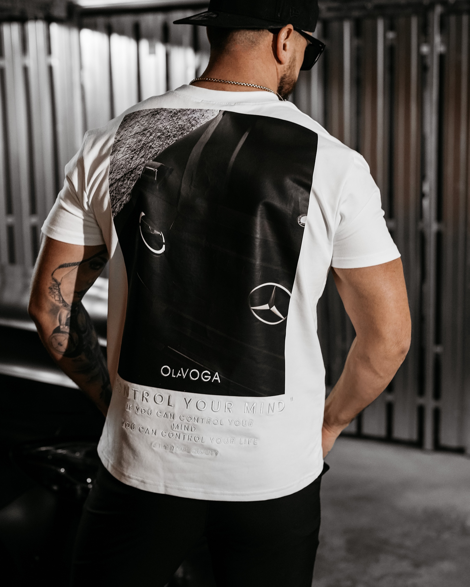 T-shirt męski klasyczny BERGO OLAVOGA ecru T-shirt męski klasyczny BERGO OLAVOGA ecru