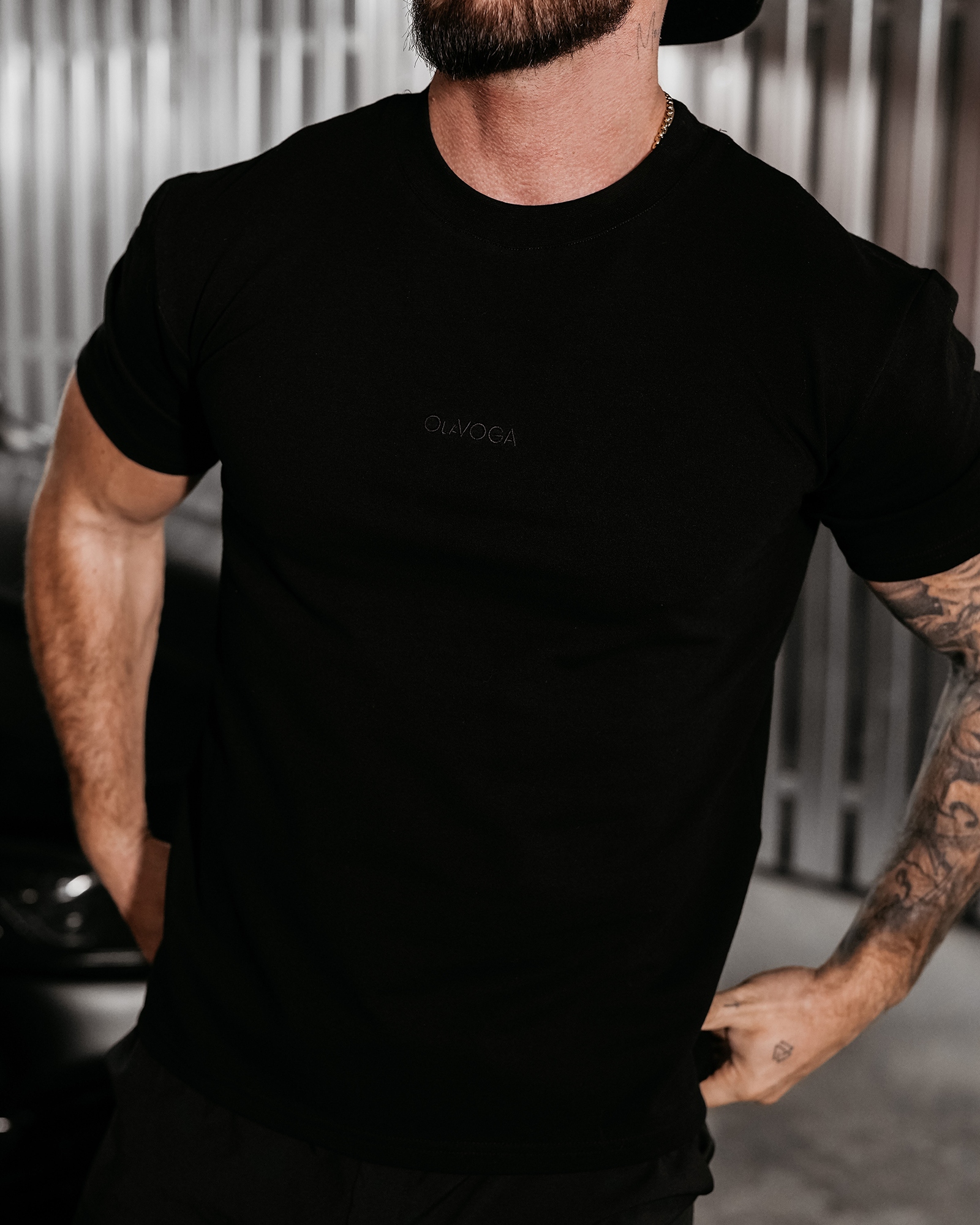 T-shirt męski klasyczny BERGO OLAVOGA czarny