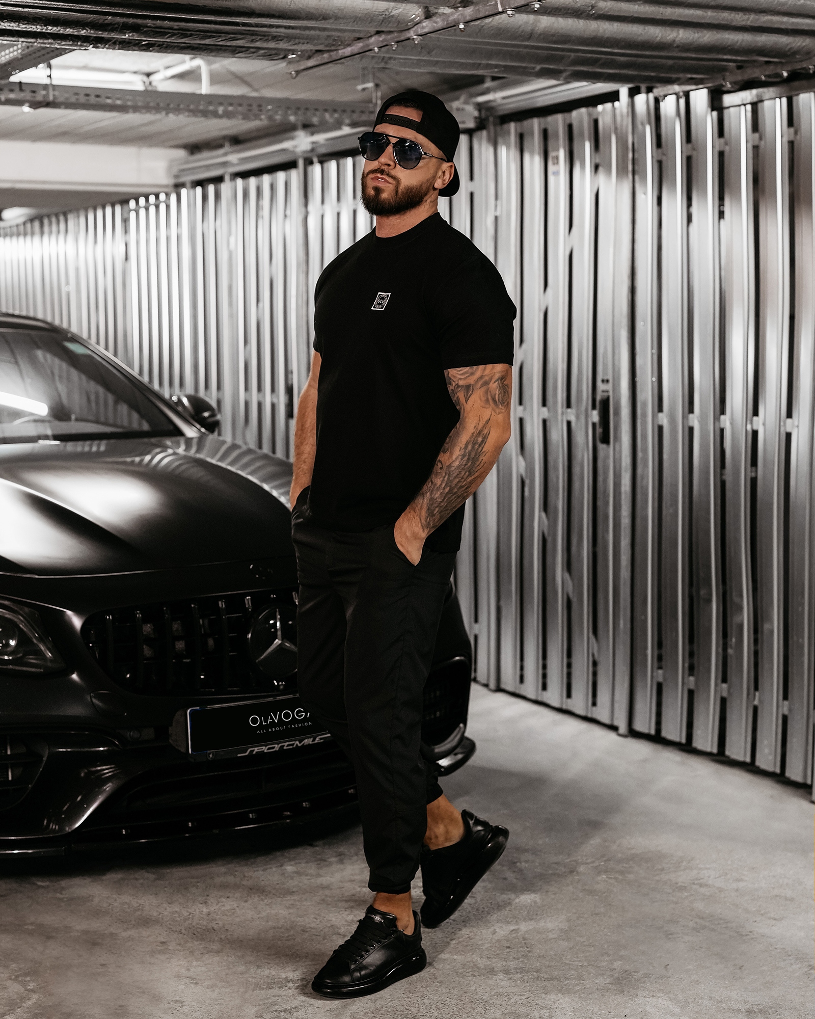 T-shirt męski STONE OLAVOGA czarny