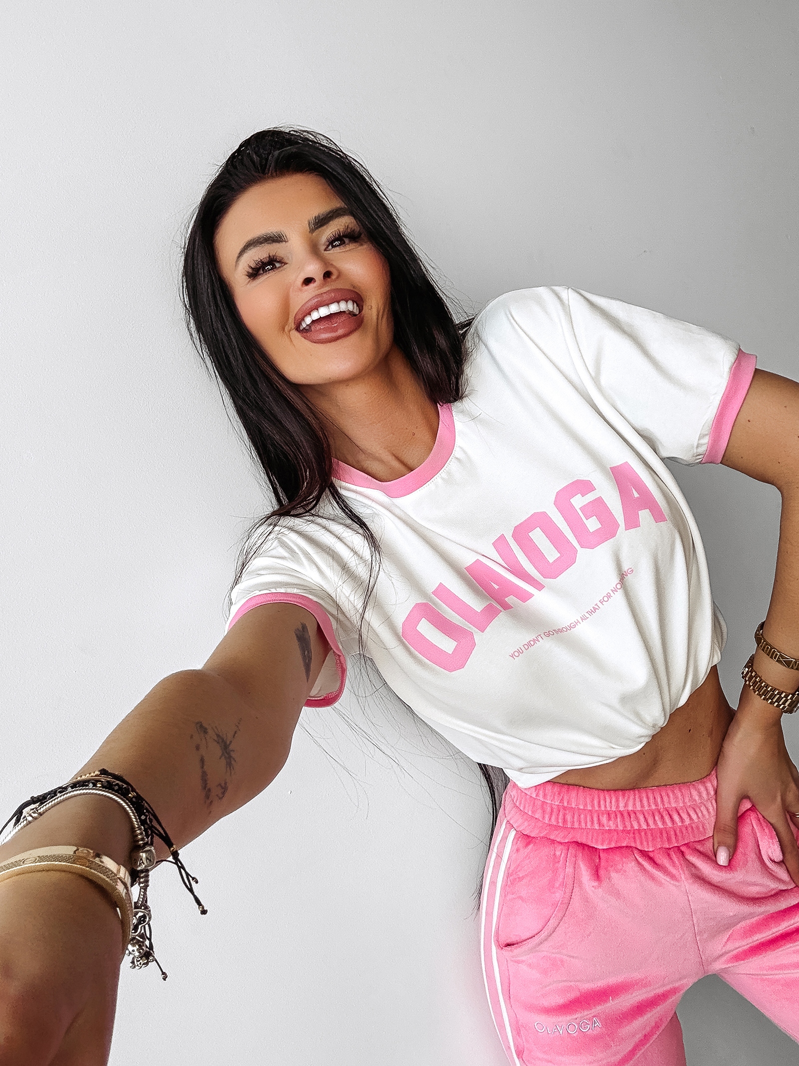 T-shirt bawełniany LEMON OLAVOGA ecru