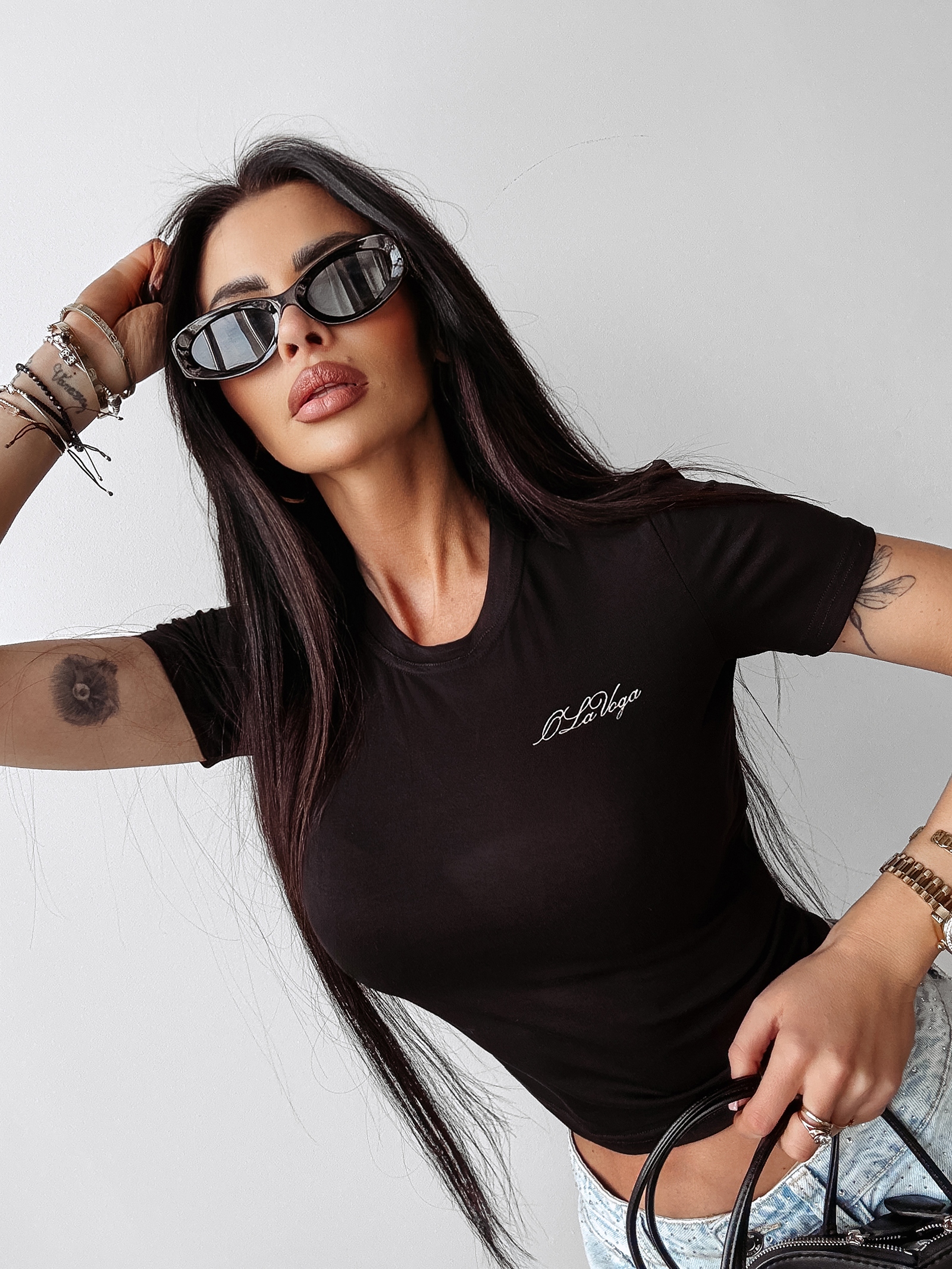 Bluzka krótka LIMA OLAVOGA czarna