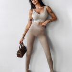 Legginsy elastyczne AFFECTION OLAVOGA c.beż